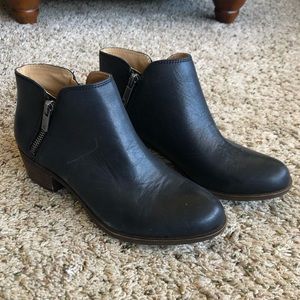 LUCKY BRAND Burklee Leather Ankle Boots Booties